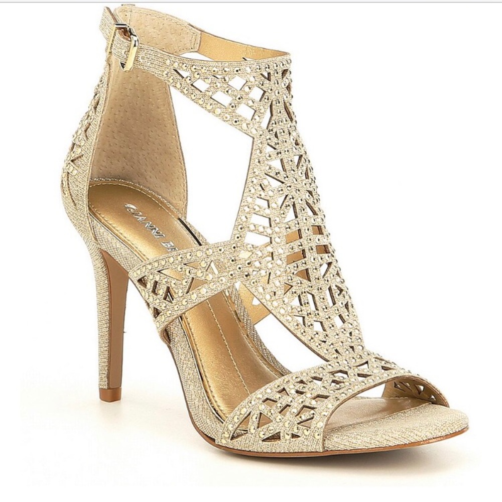Gianni bini 3 1/2 inch gold heels sz 9